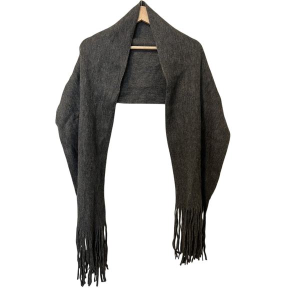 Lucky Brand Unisex Gray Fringed Winter Scarf - NEW WITH TAGS - MSRP $69.50 - Picture 1 of 7